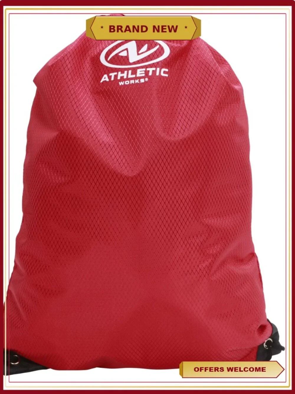 Unisex Adult Fitness Gym Cinch Sack Backpack - Durable Drawstring Bag